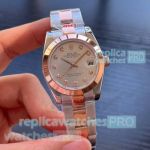 Replica Rolex 31 Datejust 2-Tone Rose Gold Beveled bezel Silver Dial Watches